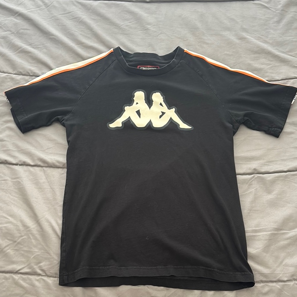 Kappa Black Tee with multi color logo